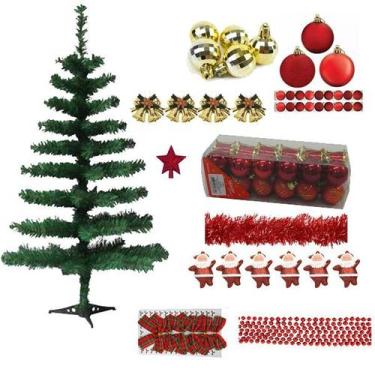 Imagem de Árvore De Natal Verde 60cm 40 Galhos Decorada Com 78 Enfeites - Rio Ma