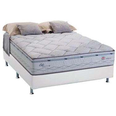 Imagem de Cama Box Casal: Colchão Molas Herval Maxspring Oslo + Base CRC Courano
