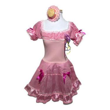 Imagem de Fantasia Vestido Junina Caipira Luxo Lirio Infantil - Festalinda, 12, 