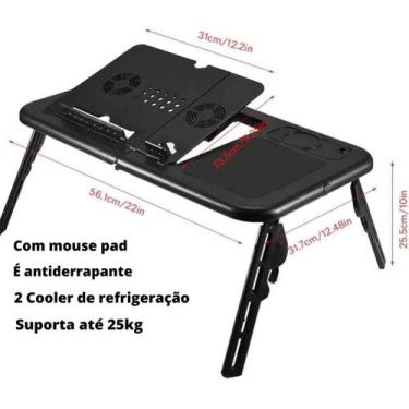 Imagem de Mesa Para Notebook Dobravel Portatil Articulada Com Cooler - Tomate