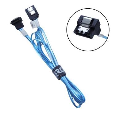 Imagem de Cabo Dados Sata 90 L 6gbps Hd Ssd Gravador 125cm cor Azul - OEM