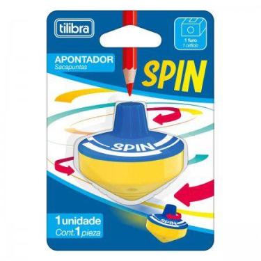 Imagem de Apontador 1 Furo com Depósito Spin Azul - Tilibra