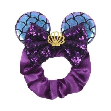 Imagem de Faixa De Cabelo Elástica Para Meninas, Tema Natalino, Com Rato De Pelú