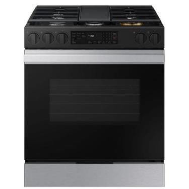 Imagem de Fogão Samsung de Piso 5 Bocas Série 3 Wi-Fi e Air Fry Preto Inox NSG6D