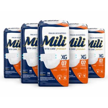 Imagem de Fralda Geriátrica Mili Vita Care Premium XG com 35 Unidades (5 Pacotes