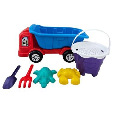 Imagem de Kit Praia Infantil Caçamba E Balde Brinquedo De Areia - Rei Do Balde, 