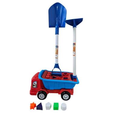 Imagem de Brinquedo Praia Infantil Caçamba Didática Pá Enxada Areia - Rei Do Bal