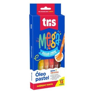 Imagem de Giz De Cera Óleo Pastel Mega Color - Conjunto C/12 Cores - Tris
