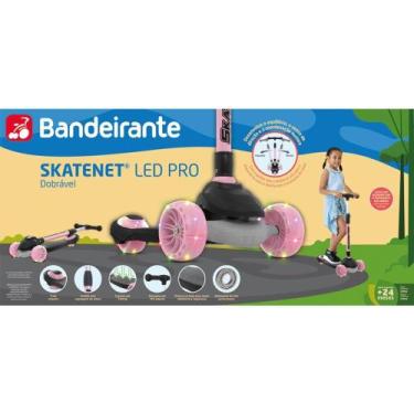 Imagem de Skatenet led pro dobravel rosa - bandeirante