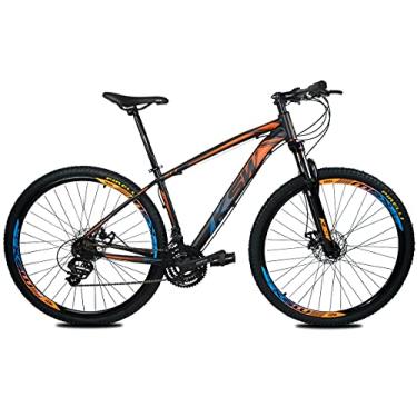 Imagem de Bicicleta Aro 29 KSW XLT Color 24v Freio Hidraulico Câmbios Shimano Suspensão C/Trava (Laranja/Azul, 21)