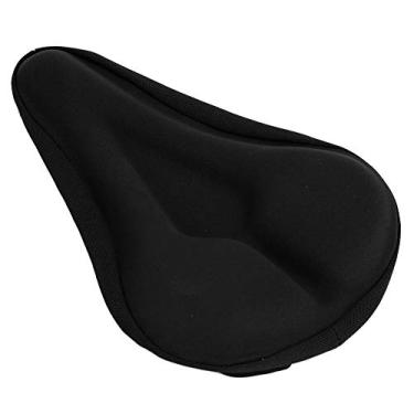 Imagem de Maquer Almofada de assento de bicicleta de gel de sílica, resistente ao desgaste, preto, unversial, durável, capa de assento de bicicleta de gel para ciclismo (ranhura reta triangular)