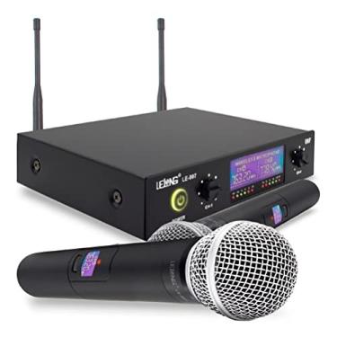Imagem de Microfone Sem Fio Com 2 Lelong Le-907 Profissional Uhf, preto