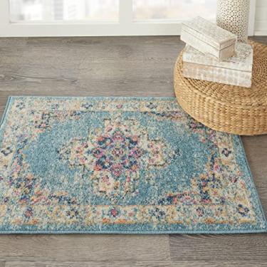 Imagem de Nourison Passion Bohemian Chic Tapete de área azul claro (6 x 3 cm), 3 x 2 m