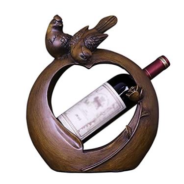 Imagem de Suporte para garrafa de vinho, suporte de vinho, decoração moderna de estilo chinês, sala de estar, armário, decoração de vinhos, prateleiras empilháveis