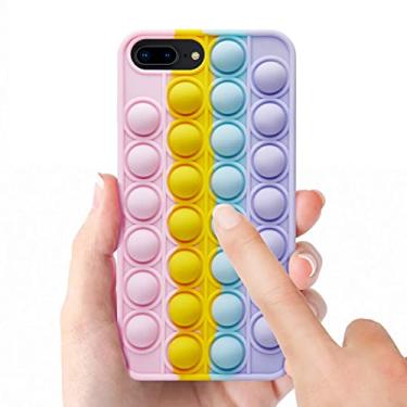 Imagem de CANOTWAIT Capa de celular Pop It Fidget Toys para iPhone 8 Plus/iPhone 7 Plus/iPhone 6s Plus, alívio de estresse, anti-ansiedade, push pop, borracha de silicone, capa protetora para telefone para crianças e adultos, A2