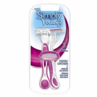 Imagem de Aparelho De Depilar Gillette Simply Vênus 3 Com 2 Unidades