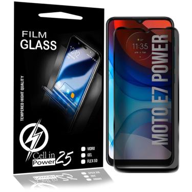 Imagem de Película De Vidro Privacidade 3d Preta Para Moto E7 Power XT2097 6.5 - Cell In Power25