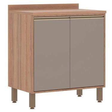 Imagem de Balcão Luciane Yara 80 Cm 2 Portas Com Tampo 1302/199 Vanilla/Grafite