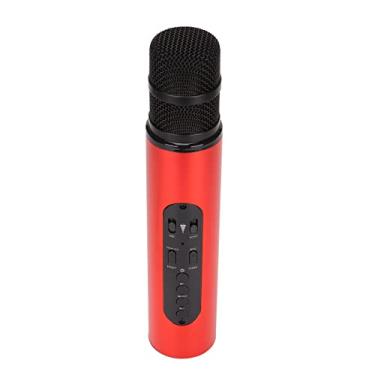 Imagem de Microfone sem fio bluetooth, bluetooth 5.0 portátil portátil sem fio karaokê microfone para festa carro casa ao ar livre KTV(Vermelho)
