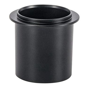 Imagem de Baoblaze Caneca de café de liga de alumínio copo de dosagem sniffing alimentador de pó distribuidor de café para máquina de espresso para portafilter café Tamper DIY ferramentas - 58 mm preto