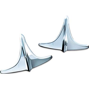Imagem de Kuryakyn 7217 Acessório de motocicleta: Destaques de para-choque traseiro de ponta para motocicletas Harley-Davidson Trike 2009-19, cromado, 1 par, preto