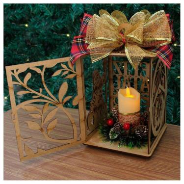 Imagem de Lamparina Decorativa Enfeite Natalino Em MDF