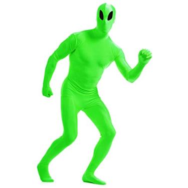 Imagem de VSVO Terno Greenman de corpo inteiro - verde-limão (Alien 01, crianças médias), Alien 01, Children Medium