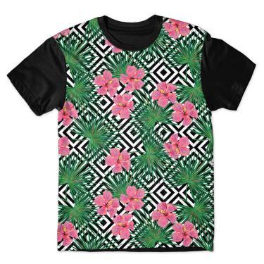 Imagem de Camiseta As Braba Masculina Flores Rosas Full Print