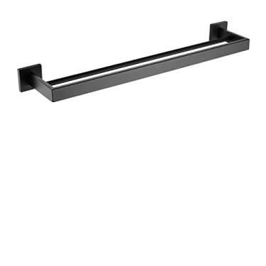 Imagem de Barra de toalha dupla de aço inoxidável montada na parede toalheiro preto escovado ouro acessórios para porta-toalha de banheiro ouro rosa, barra de toalha dupla A7B