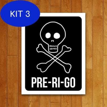 Imagem de Kit 3 Placa Decorativa - Pre-Ri-Go - Legiao Nerd