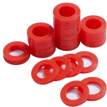 Imagem de PurDream Junta de Arruela de Silicone de Mangueira para Jardim, 40 Peças Vermelha O-Rings Silicone Arruela de Silicone Pacote Combo para Mangueira de Jardim e Torneira de Água de 3/4 polegadas