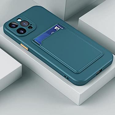Imagem de Capa de telefone de silicone para carteira para iPhone 11 12 13 Pro Max XS XR X 6 6s 7 8 Plus SE 3 2022 2020 13 Mini Capa à Prova de Choque, Verde Escuro, Para iPhone 12 Mini