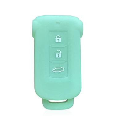Imagem de YJADHU Capa de chave de carro de gel de sílica para homens e mulheres, capa de controle remoto, adequada para Mitsubishi Outlander 2014 Pajero Delica, como mostra a imagem