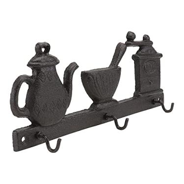 Imagem de Ganchos de casaco 1 peça retrô chaleira gancho de roupas cabide de pendurar na parede gancho de parede de ferro criativo (10,49 x 4,13 x 2,40 cm) cabide de casaco montado na parede