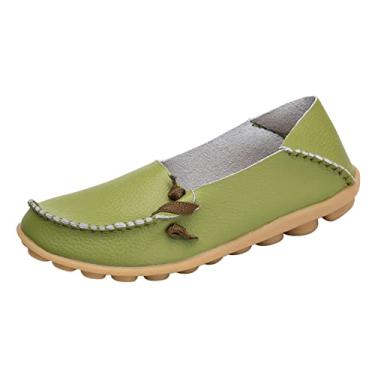 Imagem de Sandálias femininas de caminhada respiráveis com cadarço sapatos casuais sandálias femininas (verde, 36)