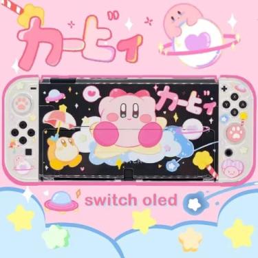 Imagem de ENFILY Cute Kirby Protective Case for Nintendo Switch OLED, Cute Bling Clear Soft TPU Slim Cover, Kawaii Dockable Case for NS, Sparkle Skin Set