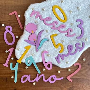 Imagem de Kit Mesversário com Rosa em MDF Pintado