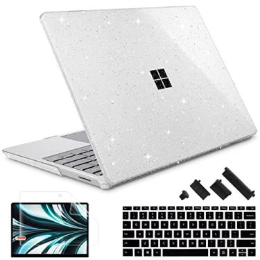 Imagem de Lepeoac Compatível com laptop Microsoft Surface de 12,4 polegadas Go2 Go1 modelos: 1943 2013 (versão 2020 2022, capa rígida de plástico com capa de teclado e protetor de tela, transparente brilhante
