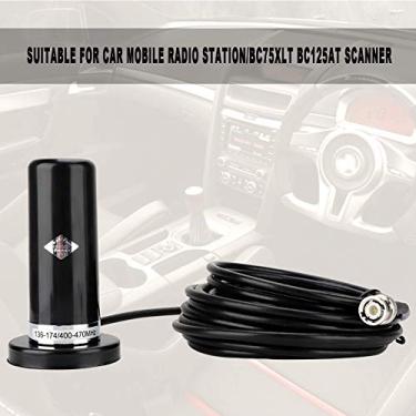 Imagem de Antena de rádio VHF UHF, veículo/carro móvel VHF/UHF Banda dupla BNC Scanner macho Base magnética Conector compatível com BC75XLT BC125AT para estação de carro
