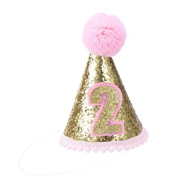 Imagem de Gadpiparty Gorros Para Crianças Chapéu De 1º Aniversário Chapéu De Aniversário Infantil Chapéus De Aniversário Para Meninas Chapéus Infantis Bebê 1º Coroa Rosa Pompom Chapéu Decorativo Filho