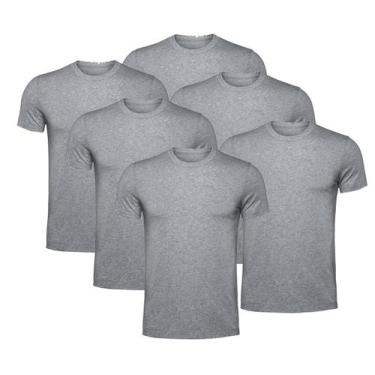 Imagem de Kit Com 6 Camisetas Básicas Algodão Mescla Tamanho G - Mc Clothing