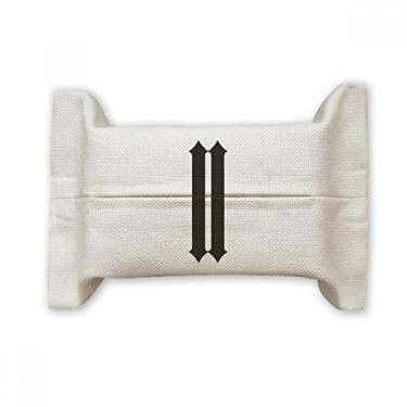 Imagem de Numerais romanos dois em silhueta preta suporte para capa de papel de tecido de algodão e linho