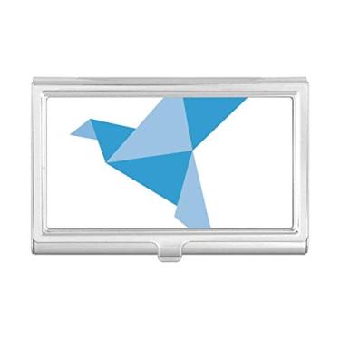 Imagem de Carteira de bolso com estampa de pombo abstrata de origami azul