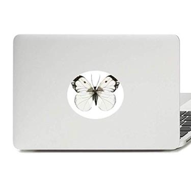 Imagem de Adesivo de vinil com asas brancas escuras, decalque para notebook com decalque de borboleta