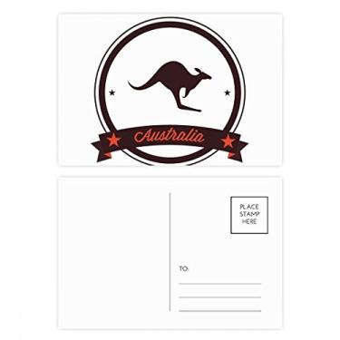 Imagem de Conjunto de cartão postal com emblema de Canguru Sabor Austrália, Cartão de felicitações