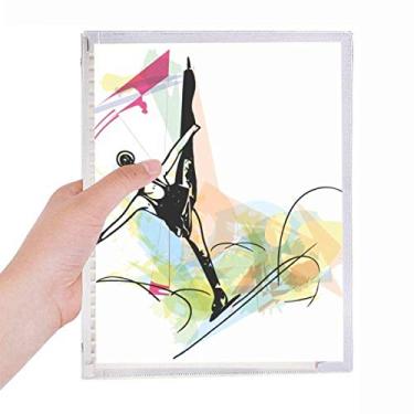 Imagem de Caderno feminino de patinação de figuras esportivas de inverno diário de folhas soltas recarregável