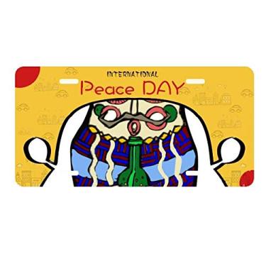 Imagem de DIYthinker Placa russa Matrioska russa para ninhos de placa de carro decoração Dia da Paz