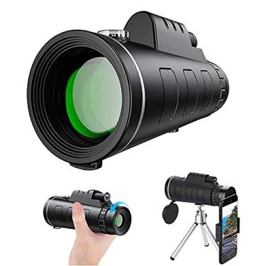 Imagem de Telescópio monocular - 40X60 FMC BAK4 HD monocular de alta definição para observação de pássaros com suporte para smartphone e materiais à prova d'água de tripé para viagens de acampamento