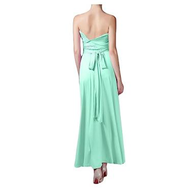 Imagem de Letuwj Vestidos longos multiuso, multicorda, costas nuas, Verde menta, P