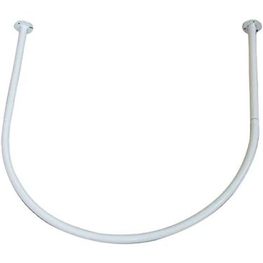 Imagem de Varão De Cortina Para Provador De Loja De Roupas - Prateleira Em Forma De U - Varão Para Pendurar Na Parede Do Camarim - Pista Para Vestiário - Varão Para Cortina De Chuveiro,Branco,100x100cm,Hila